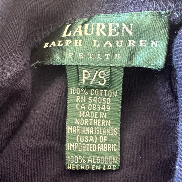 Lauren Ralph Lauren Small Crest Turtleneck Navy Blue Preppy - Picture 5 of 5